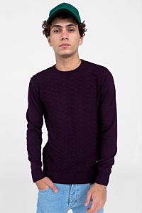 Men's Crew Neck Ribbed Knitted Sweater